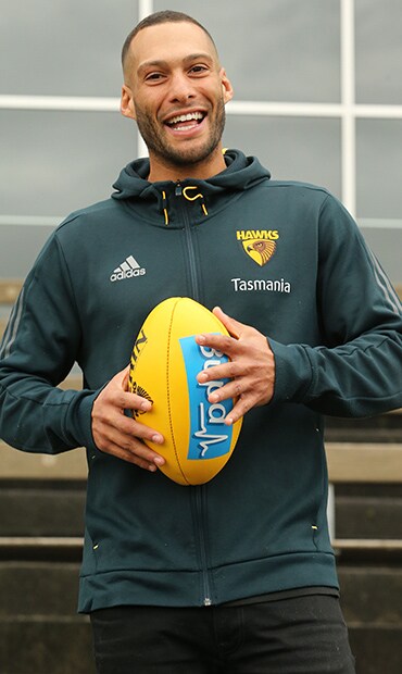 Josh Gibson Press Conference MELBOURNE, AUSTRALIA - AUGUST 15: Hawthorn Hawks defender Josh Gibson poses for a photo following his AFL retirement announcement during a press conference at Waverley Park on August 15, 2017 in Melbourne, Australia. (Photo by Paul Rovere/Getty Images)